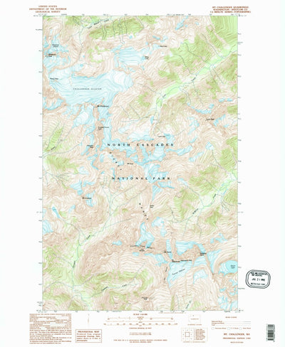 United States Geological Survey Mount Challenger, WA (1989, 24000-Scale) digital map