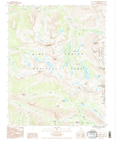United States Geological Survey Mount Clarence King, CA (1992, 24000-Scale) digital map