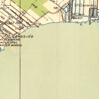 United States Geological Survey Mount Clemens East, MI (1936, 31680-Scale) digital map