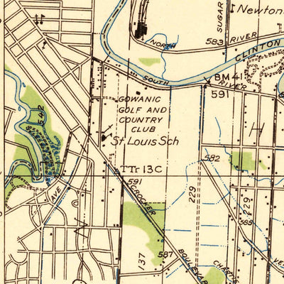 United States Geological Survey Mount Clemens East, MI (1936, 31680-Scale) digital map