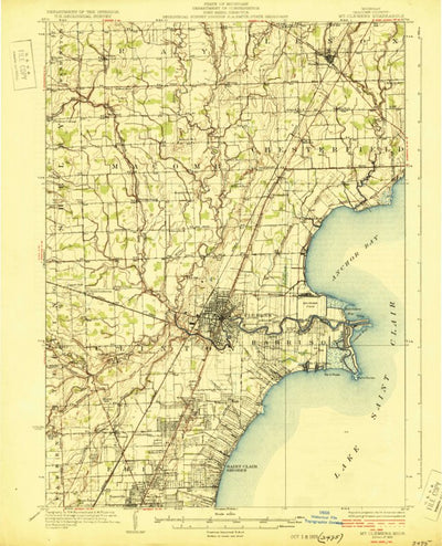 United States Geological Survey Mount Clemens, MI (1929, 62500-Scale) digital map