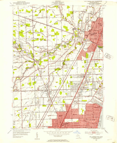 United States Geological Survey Mount Clemens West, MI (1952, 24000-Scale) digital map