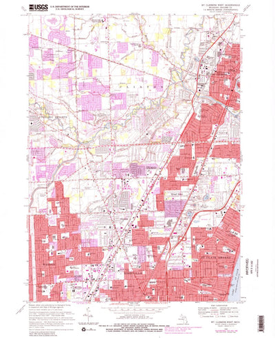 United States Geological Survey Mount Clemens West, MI (1968, 24000-Scale) digital map
