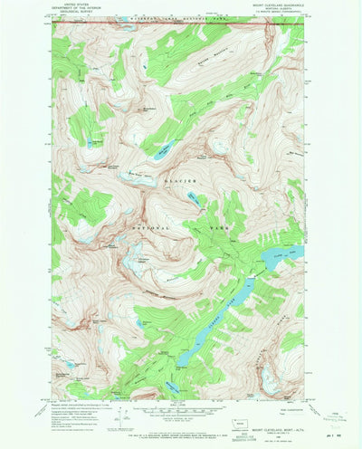United States Geological Survey Mount Cleveland, MT (1968, 24000-Scale) digital map
