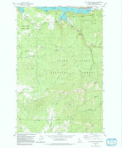 United States Geological Survey Mount Coeur D'Alene, ID (1981, 24000-Scale) digital map