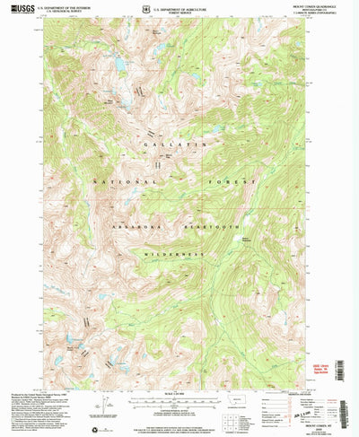 United States Geological Survey Mount Cowen, MT (2000, 24000-Scale) digital map
