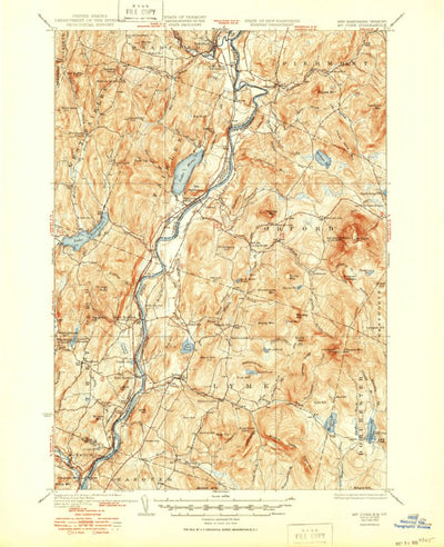 United States Geological Survey Mount Cube, NH-VT (1933, 62500-Scale) digital map