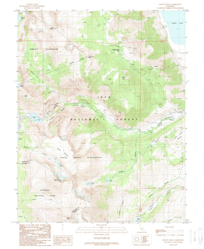 United States Geological Survey Mount Dana, CA (1988, 24000-Scale) digital map