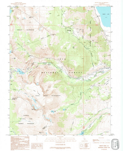 United States Geological Survey Mount Dana, CA (1992, 24000-Scale) digital map