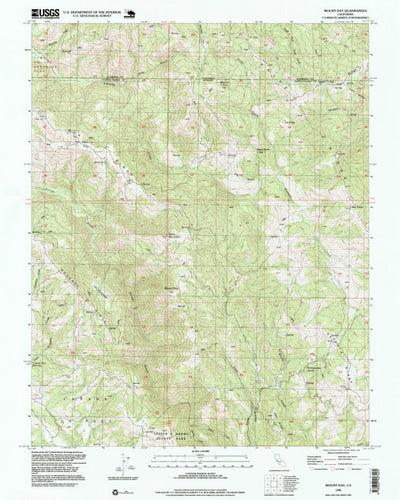 United States Geological Survey Mount Day, CA (1996, 24000-Scale) digital map