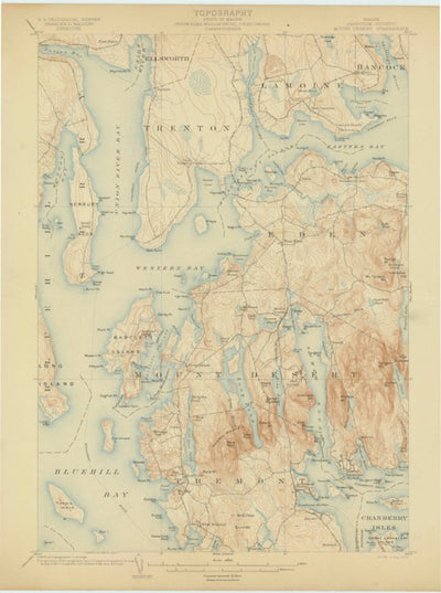 United States Geological Survey Mount Desert, ME (1904, 62500-Scale) digital map