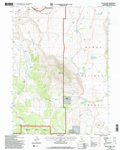 United States Geological Survey Mount Dome, CA (1993, 24000-Scale) digital map