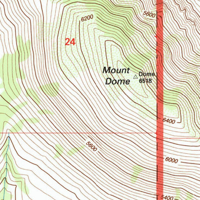 United States Geological Survey Mount Dome, CA (1993, 24000-Scale) digital map