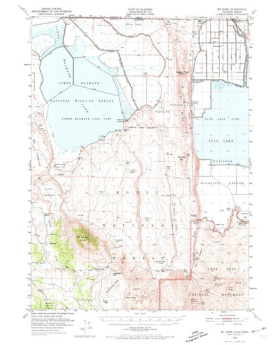 United States Geological Survey Mount Dome, CA-OR (1950, 62500-Scale) digital map