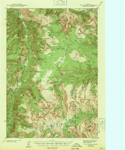 United States Geological Survey Mount Douglas, MT (1943, 62500-Scale) digital map