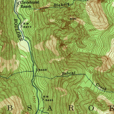 United States Geological Survey Mount Douglas, MT (1943, 62500-Scale) digital map