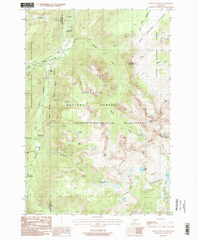 United States Geological Survey Mount Douglas, MT (1987, 24000-Scale) digital map