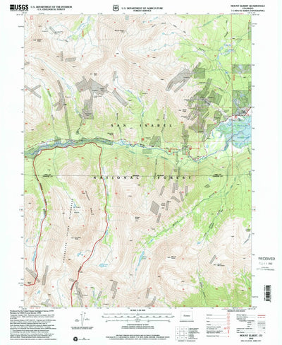 United States Geological Survey Mount Elbert, CO (1994, 24000-Scale) digital map