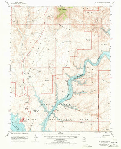 United States Geological Survey Mount Ellsworth, UT (1953, 62500-Scale) digital map
