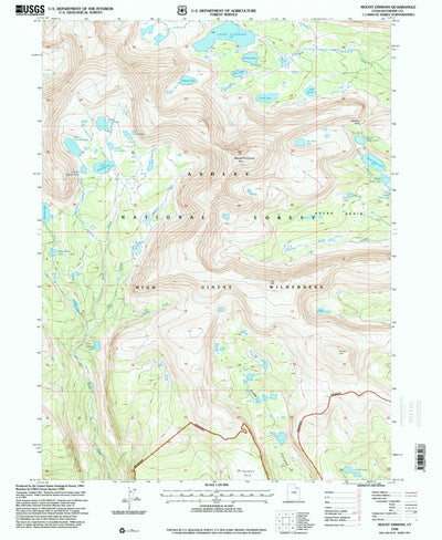 United States Geological Survey Mount Emmons, UT (1996, 24000-Scale) digital map