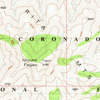 United States Geological Survey Mount Fagan, AZ (1981, 24000-Scale) digital map