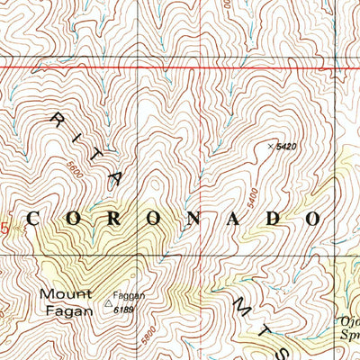 United States Geological Survey Mount Fagan, AZ (1996, 24000-Scale) digital map