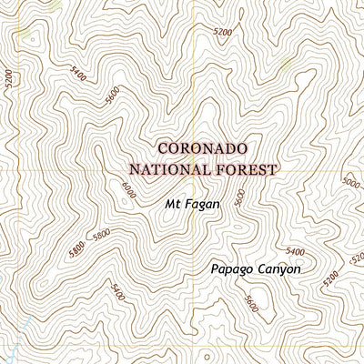 United States Geological Survey Mount Fagan, AZ (2018, 24000-Scale) digital map