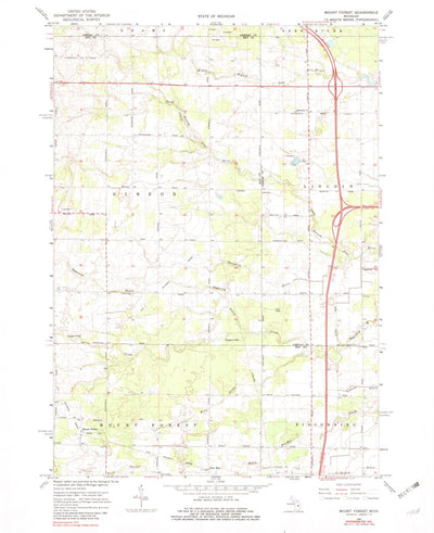 United States Geological Survey Mount Forest, MI (1967, 24000-Scale) digital map
