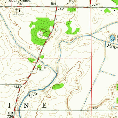 United States Geological Survey Mount Gilboa, IN (1962, 24000-Scale) digital map