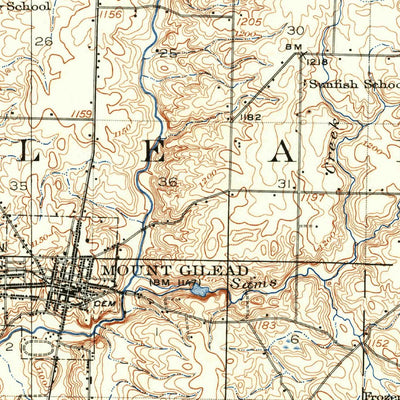 United States Geological Survey Mount Gilead, OH (1913, 62500-Scale) digital map