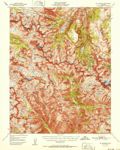 United States Geological Survey Mount Goddard, CA (1951, 62500-Scale) digital map