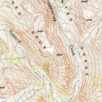 United States Geological Survey Mount Goddard, CA (1957, 62500-Scale) digital map