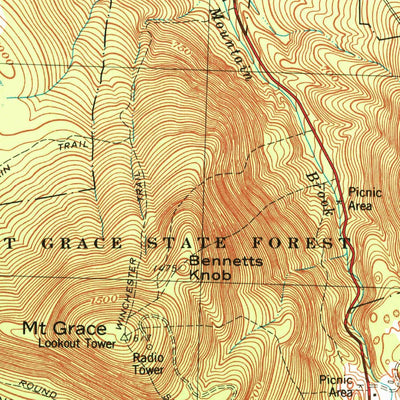 United States Geological Survey Mount Grace, MA-NH (1977, 25000-Scale) digital map