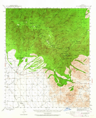 United States Geological Survey Mount Graham, AZ (1942, 62500-Scale) digital map