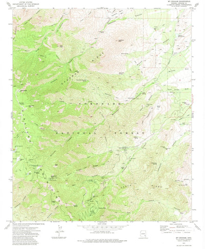 United States Geological Survey Mount Graham, AZ (1972, 24000-Scale) digital map