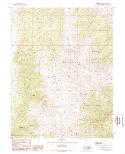 United States Geological Survey Mount Grant, NV (1989, 24000-Scale) digital map