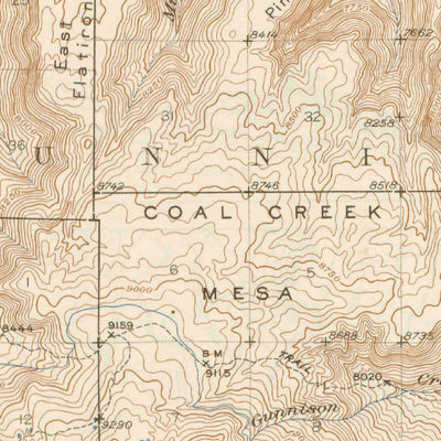 United States Geological Survey Mount Gunnison, CO (1945, 62500-Scale) digital map