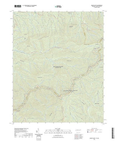 United States Geological Survey Mount Guyot, TN (2022, 24000-Scale) digital map