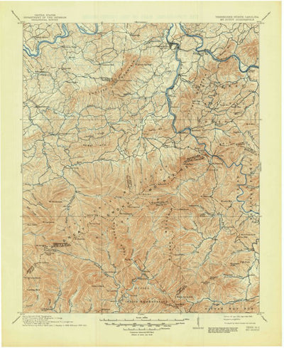 United States Geological Survey Mount Guyot, TN-NC (1912, 125000-Scale) digital map