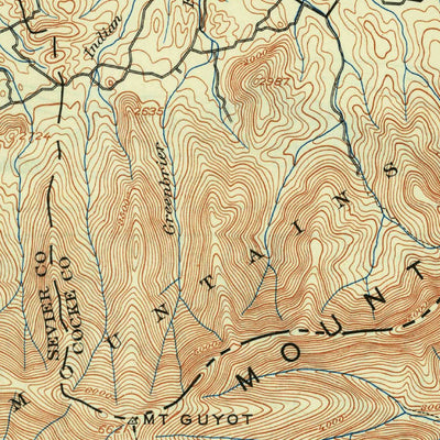 United States Geological Survey Mount Guyot, TN-NC (1912, 125000-Scale) digital map