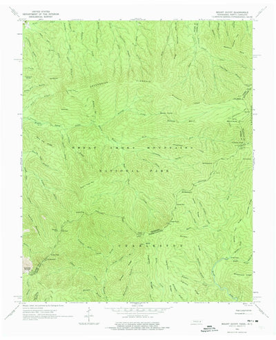 United States Geological Survey Mount Guyot, TN-NC (1964, 24000-Scale) digital map