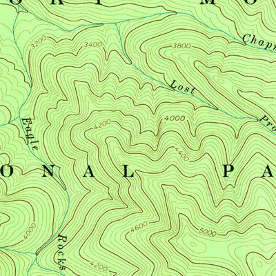 United States Geological Survey Mount Guyot, TN-NC (1964, 24000-Scale) digital map
