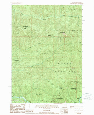 United States Geological Survey Mount Hagan, OR (1989, 24000-Scale) digital map