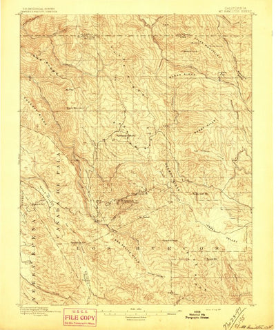 United States Geological Survey Mount Hamilton, CA (1897, 62500-Scale) digital map