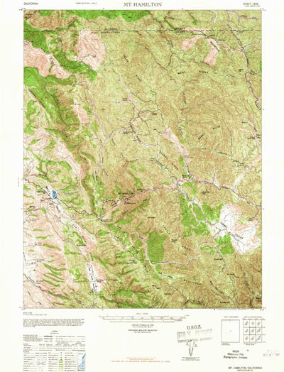United States Geological Survey Mount Hamilton, CA (1967, 62500-Scale) digital map