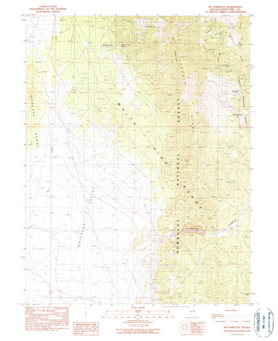 United States Geological Survey Mount Hamilton, NV (1990, 24000-Scale) digital map