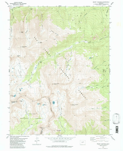 United States Geological Survey Mount Harvard, CO (1982, 24000-Scale) digital map
