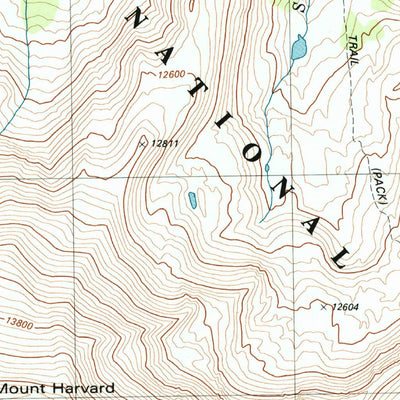 United States Geological Survey Mount Harvard, CO (1982, 24000-Scale) digital map
