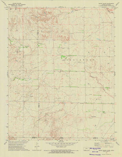 United States Geological Survey Mount Helen, KS-OK (1972, 24000-Scale) digital map