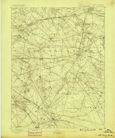 United States Geological Survey Mount Holli, NJ (1888, 62500-Scale) digital map
